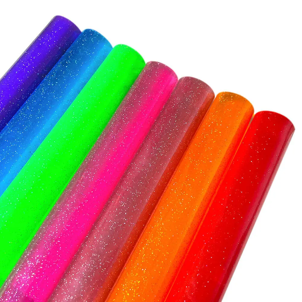 Wielokolorowy brokat przezroczysty PVC winyl Faux syntetyczna skóra tkanina DIY odzież torby z kokardką akcesoria do włosów rzemiosło dekoracyjne