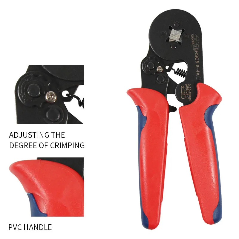 HSC8 6-4 0.25-10mm2 23-7 AWG crimping pliers HSC8 6-6 a 0.25-6mm2 Mini Round Nose Pliers Tube awge needles Terminals Tools