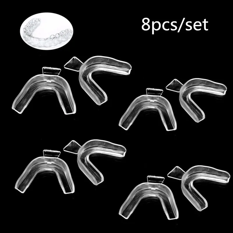 8pcs Thermoforming Teeth Whitening Tool Moldable Dental Splint Teeth Trays Home Oral Care Whitening Gel Mouthguard