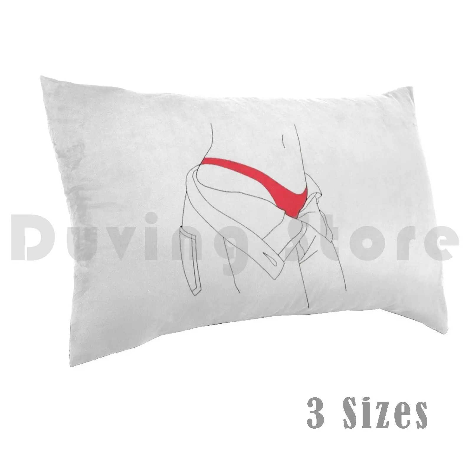 Woman With Red Pants-Women Line Art Illustrations Pillow Case Printed 35x50 Couple Couple Have Sex