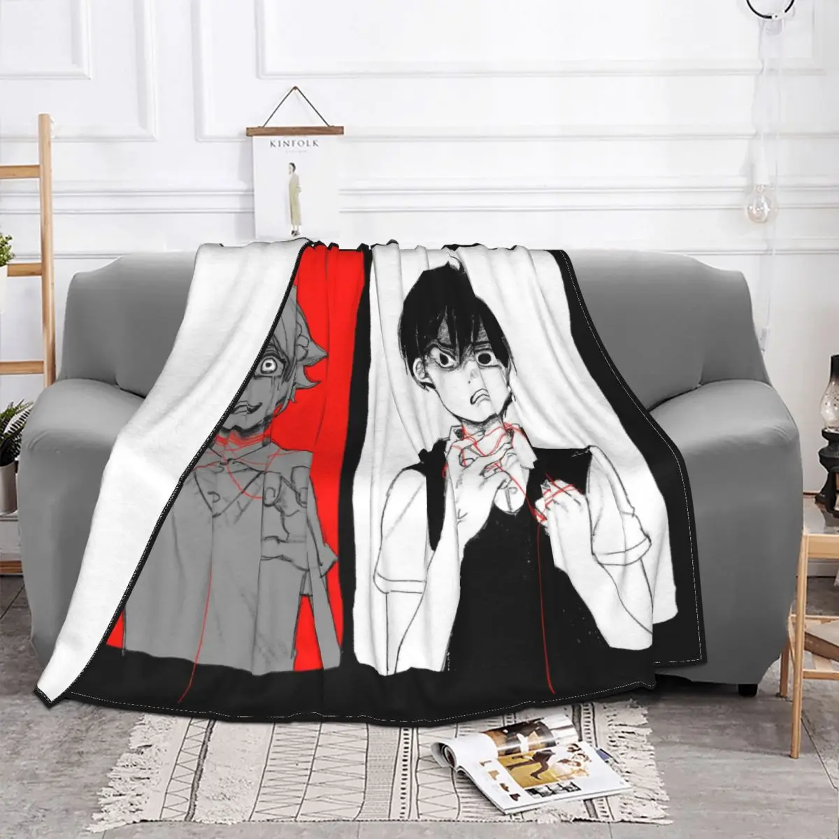 Basil Sunny Fleece Throw Blankets Omori Game Horror Blanket for Home Bedroom Super Warm Bedding Throws