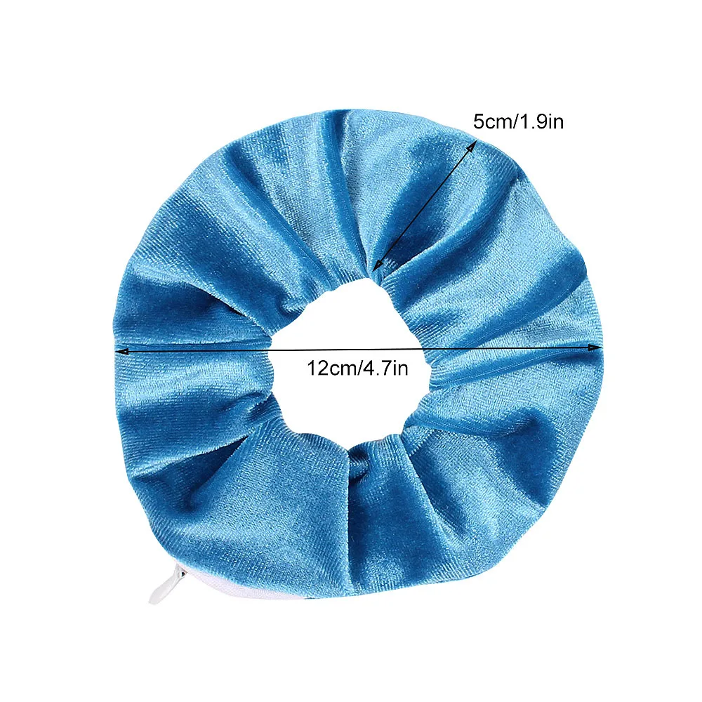 1PC Fashion New Velvet Pocket wallet Hair Scrunchies Retro Zipper Large Intestine Elastic Hair Band Hair Accessories Hot