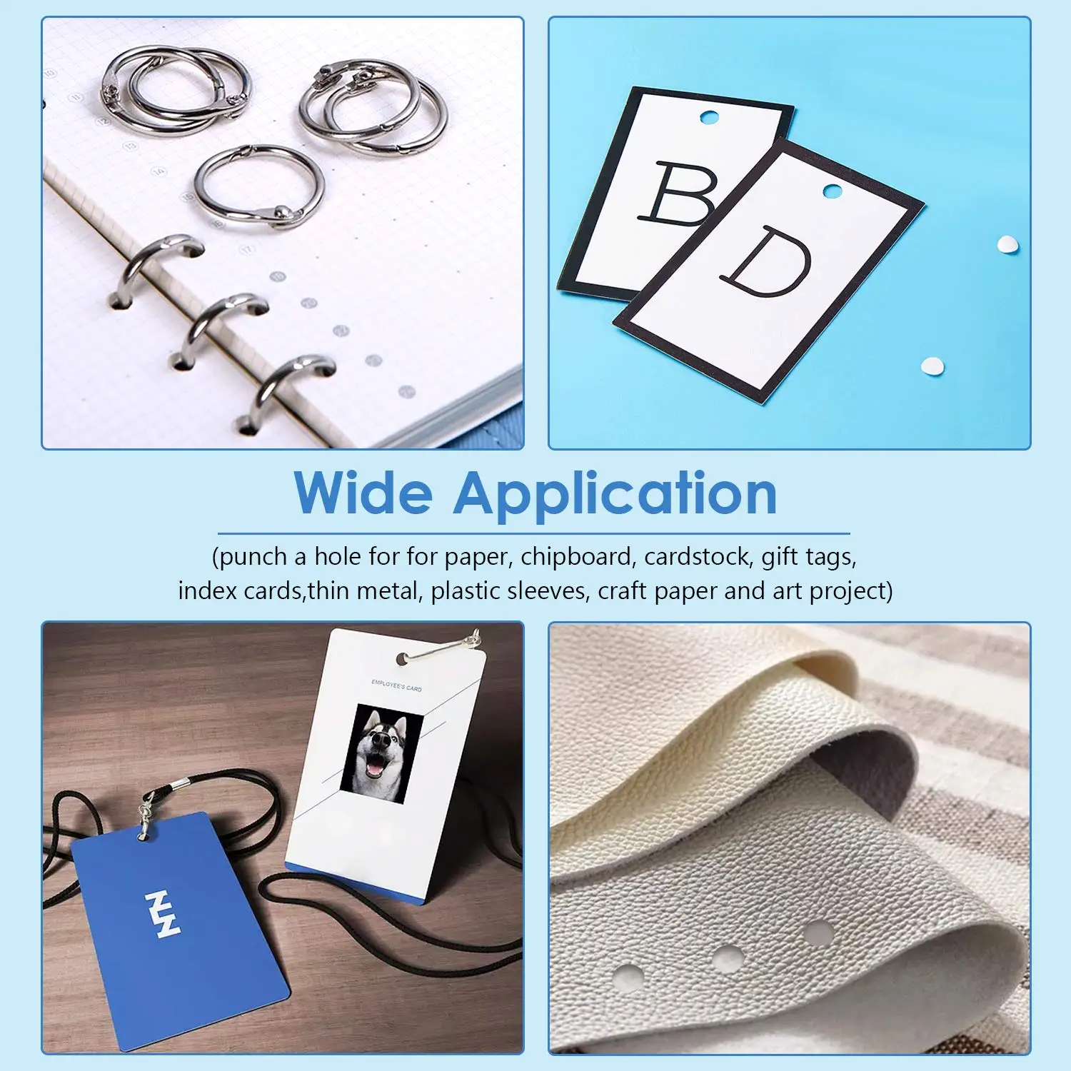 Heavy Duty Hole Puncher for Pro Use,Badge Hole Punch for Paper Crafts, Id Card, PVC Slot, Tag and Card Stock