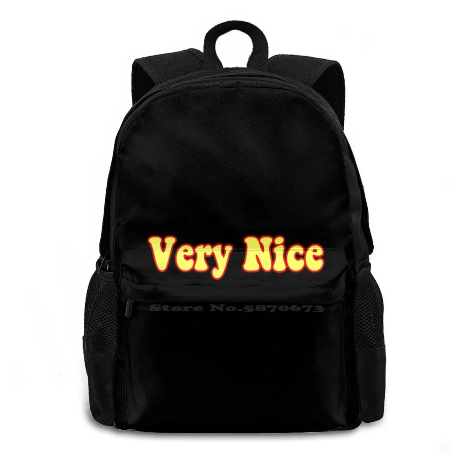 Very Nice Bag Backpack For Men Women Girls Teenage Black Quote Quotes Tv Movie 2 Very Nice Sacha Baron Cohen