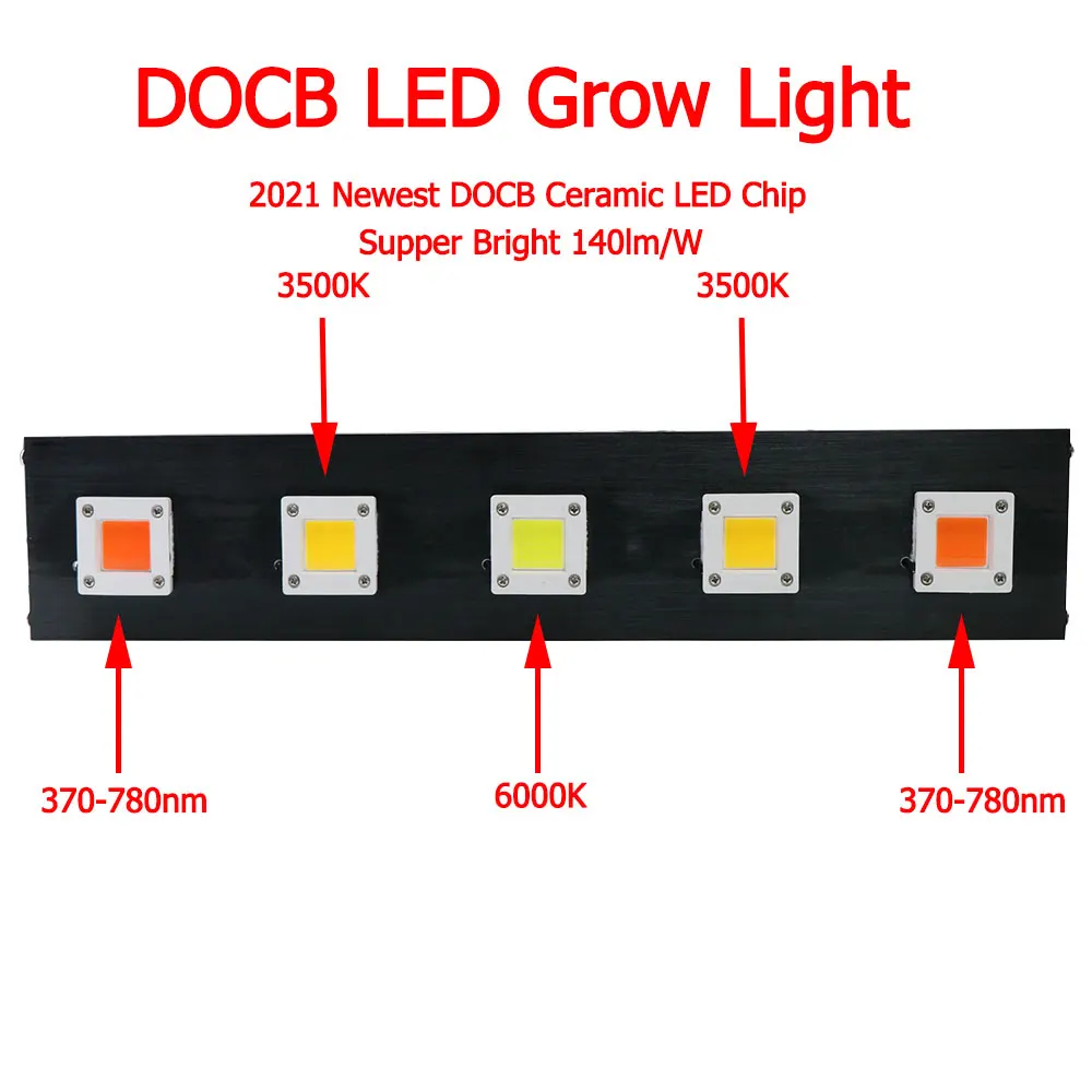 식물 재배실 텐트 온실용 LED 성장 조명, 전체 스펙트럼 따뜻한 조명, COB LED 식물 램프, 300W