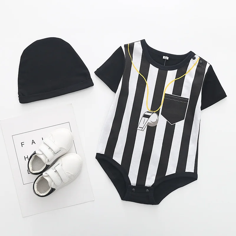 Fashion Baby Boys Rompers Jumpsuit Cotton Tops+Hat 2Pcs Outfit Clothes Set Newborn Toddler 0-24M Kids Clothes