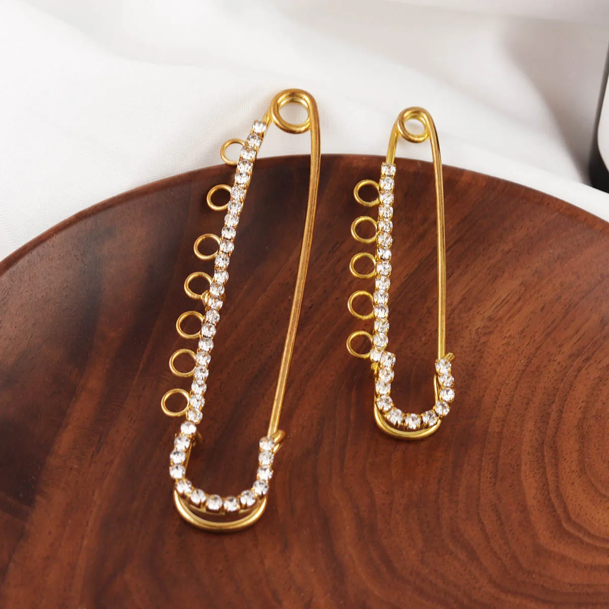 New 2pcs/lot Wedding Brooch Safety Pins Needles Brooch Inlaid With Zircon Brooch Zircon Pin Accessories Jewelry Making Findings