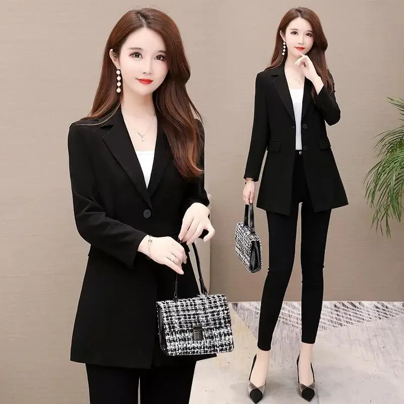 2024 New Spring Autumn Female Blazer Jacket Black Red Office Ladies Long-sleeved Suit Coat Plus size 7XL Elegant Slim Outwear