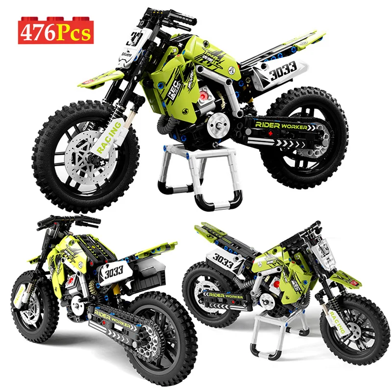 

Technical 460+Pcs Crosscountry Motorcycle Model Building Blocks City Super Speed Car Bricks Locomotive MOC Toys Kids Adult Gifts