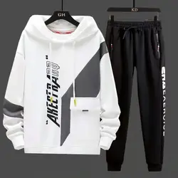 Spring Autumn Men's Sets Harajuku Fashion Joggers Sets Men Casual Men Clothing Streetwear Hooded Tracksuit Men Two Piece Sets