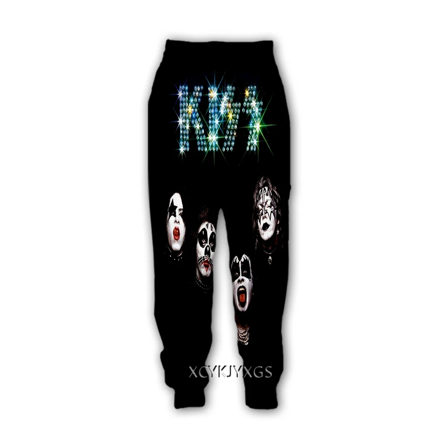 xinchenyuan 3D New Creative Kiss Rock Band Print-Casual Pants Sweatpants Straight Pants Sweatpants Jogging Pants Trousers K102