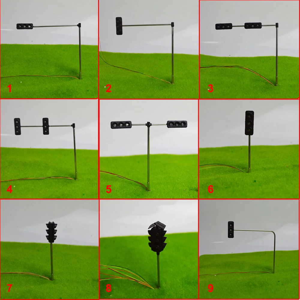 

Traffic Light Signal HO Scale 1:87 Model 3V LED DIY Lamp Street Railroad Railway Landscape Train Building Layout 3PC