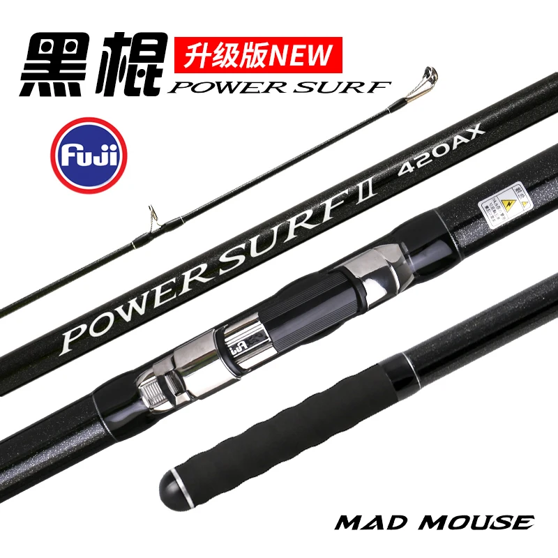 

MADMOUSE 2021 NEW Model Japan Quality Full Fuji Surf Rod 4.20M 46T high-carbon 3 Sections 100-250g Surf casting rods