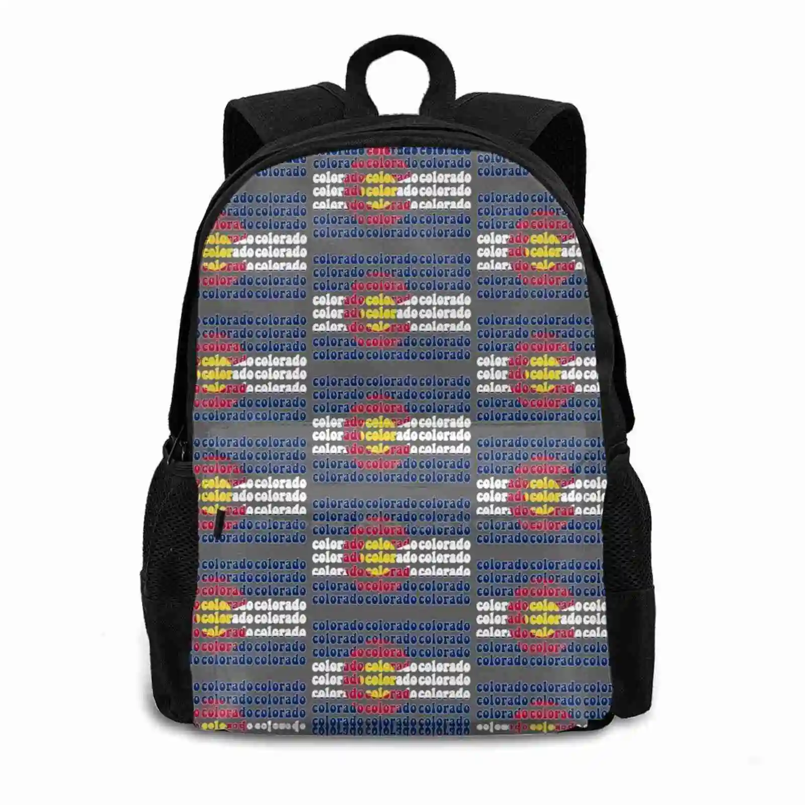 Colorado Flag State Outline Groovy Backpack For Student School Laptop Travel Bag Colorado Co Boulder Denver Avs Buffs Cstate