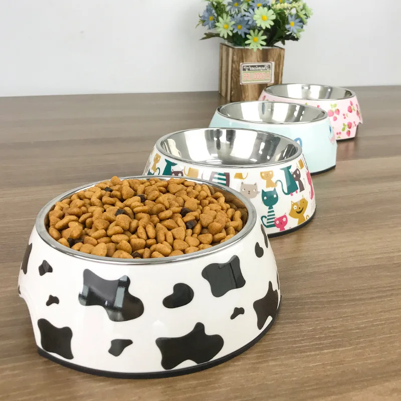 Stainless Steel Pet Bowl, Dog Pot, Cat Food Bowl, Cat Bowl, Double Bowl, Large, Large, Pet Supplies