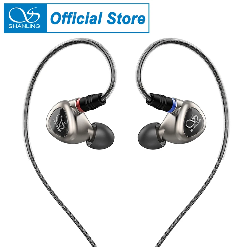 SHANLING ME80 Hi-Res Dual Dynamic Driver In-Ear Earphone Earbuds with 24-Core OFC MMCX Detachable Cable Aluminnium Alloy Shell