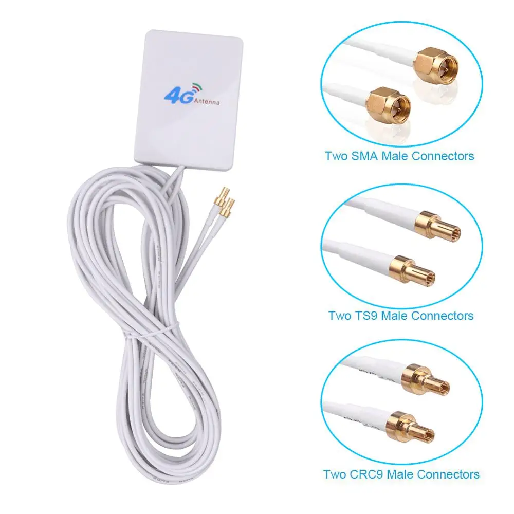 3g 4g lte antena ts9 crc9 sma conector 4g lte roteador antena externa para huawei 3g 4g lte roteador modem 2m cabo