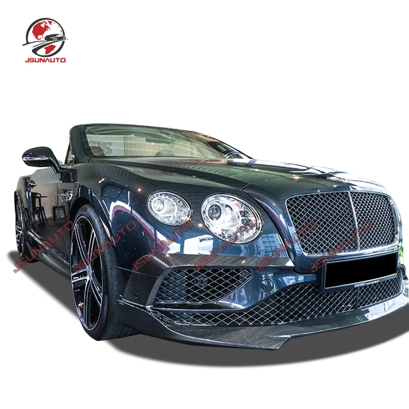 Car Canards Startech Style Carbon Fiber Front Bumper Side Canards Vents For Bentley GT GTC Vents Trims Body Kit