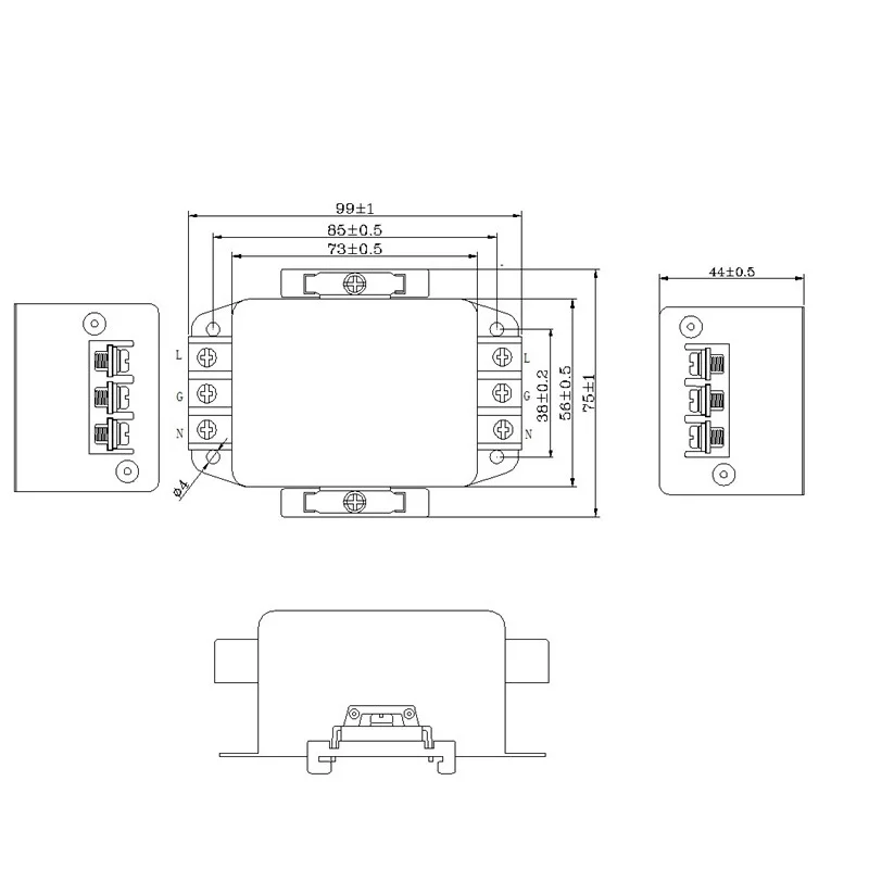 Power filter 220V terminal block 10A20A30A AC single-phase CW4L2-20A-R