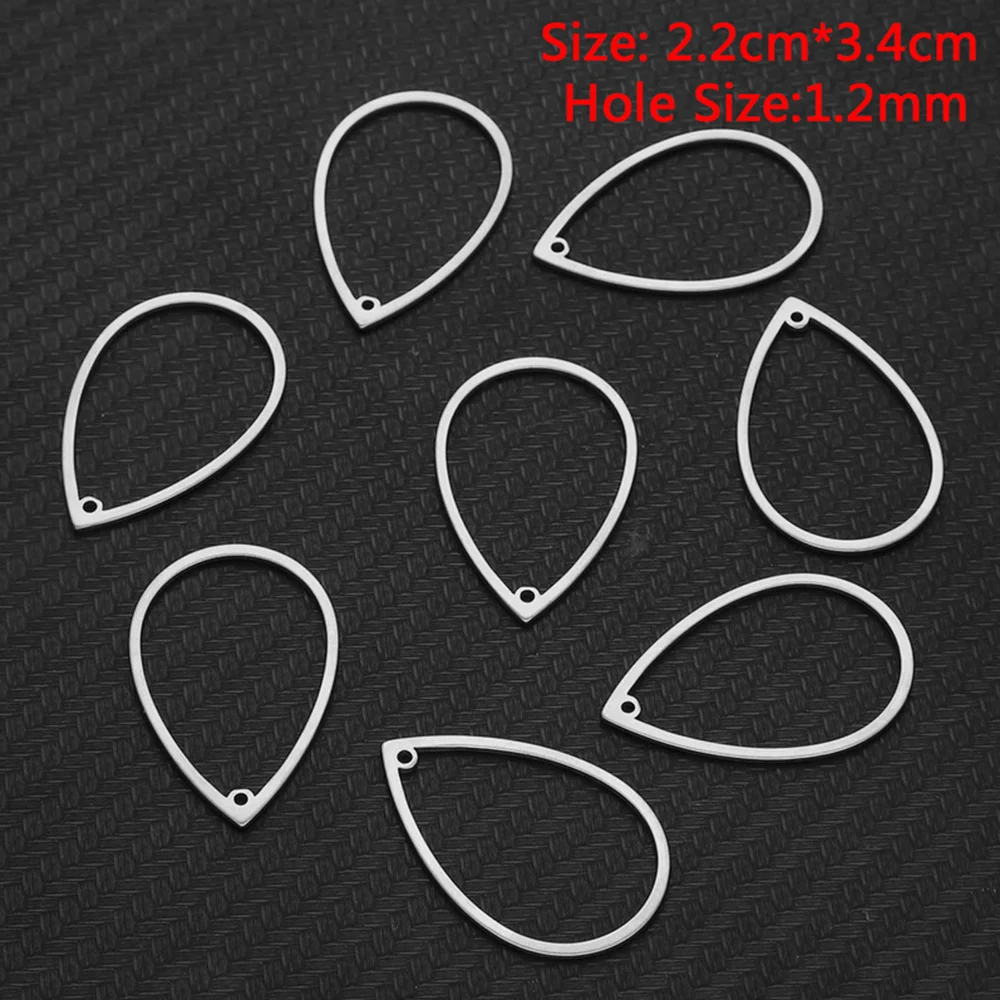 10 Stück Edelstahl-Tropfenohrring-Verbinder in Goldfarbe, Anhänger für DIY-Zubehör – Detail 3