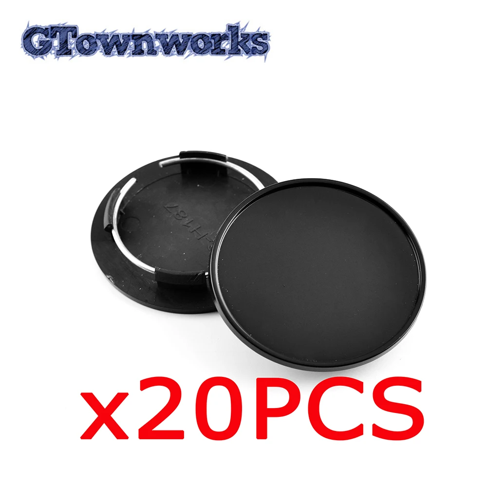 20pcs 65mm 51mm Wheel Rim Center Hups Caps Cover Fit For #C-H187 Bright Black ABS Accessories Decoration Refit Car Styling