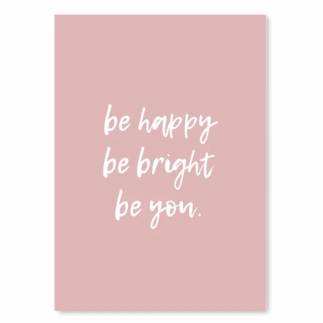 أصفر أحمر اللون إقتباس ملصق طباعة قماش اللوحة تكون سعيدا بن مشرق الحب إقتباس جدار صورة فنية غرفة حضانة الطفل