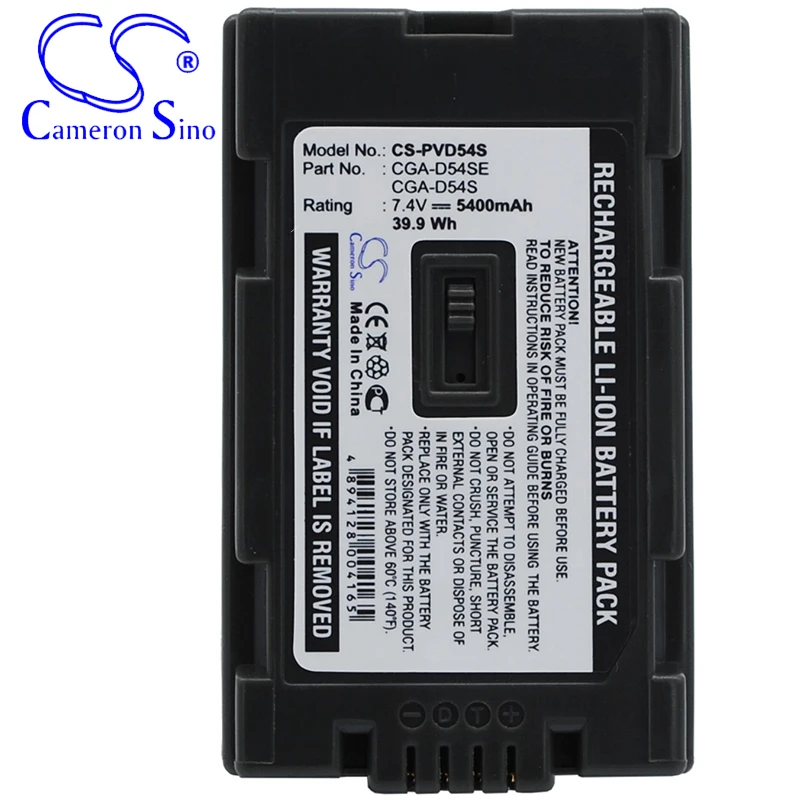 Cameronsino bateria para panasonic AG-DVC62 NV-MX500 NV-MX350 NV-GX7 NV-DS30A se encaixa panasonic CGA-D54 baterias de câmera digital