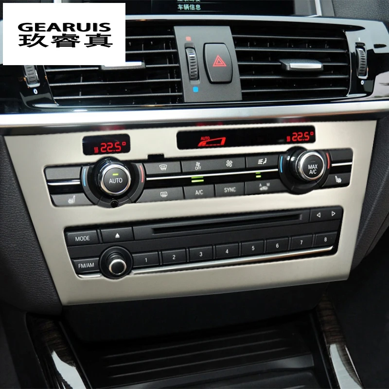 

Car Styling Air Conditioning CD Panel decoration Covers Stickers and decals Trim For BMW X3 X4 F25 F26 Interior Auto Accessories