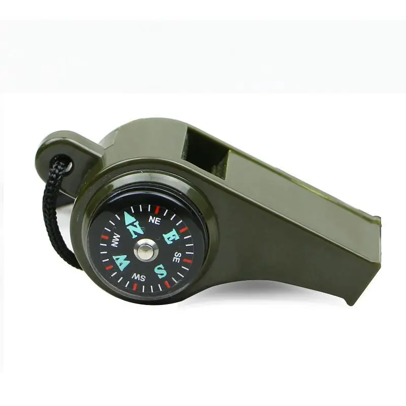 3 in 1 Emergency Survival Whistle Compass Thermometer Referee Cheerleading Whistle Camping Hiking Outdoor Multifunction Whistle