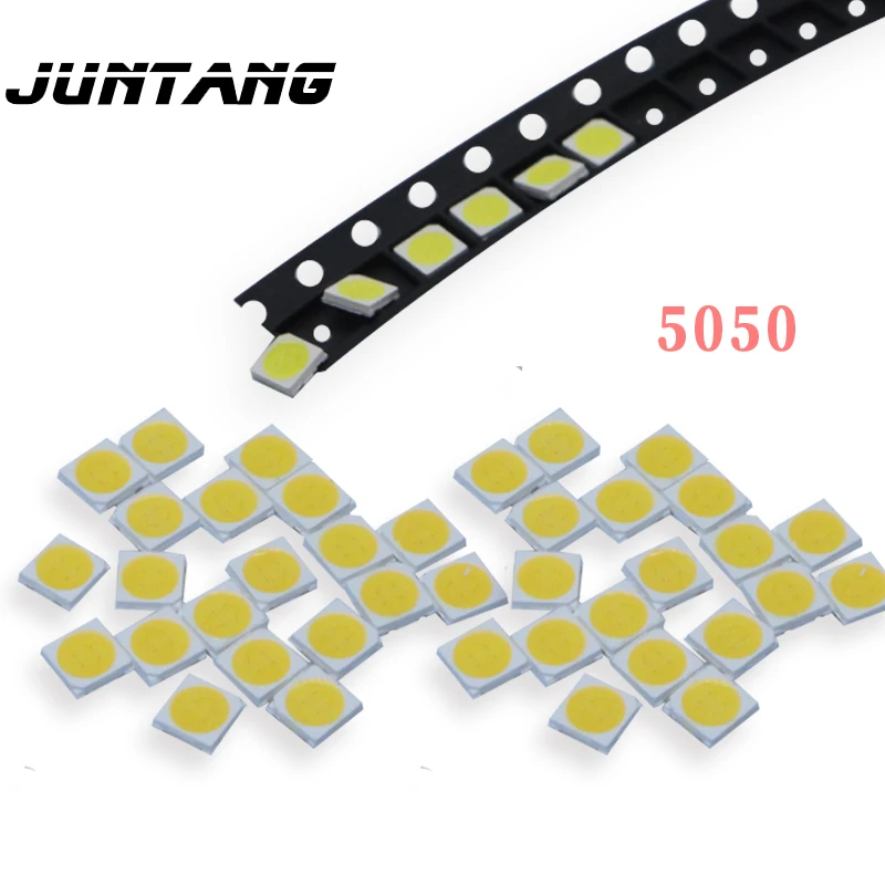 Smd5050 ledチップ,ホワイト/ウォームホワイト/コールドホワイト/レッド/グリーン/ブルー/イエロー,5050smd,60ma,22-24lm,3v,100 w,0.2個