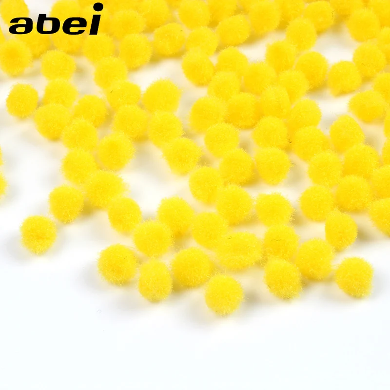 2000 teile/los 6mm Gelb Bommel Ball Weichen, Flauschigen Furball DIY Handgemachte Projekt