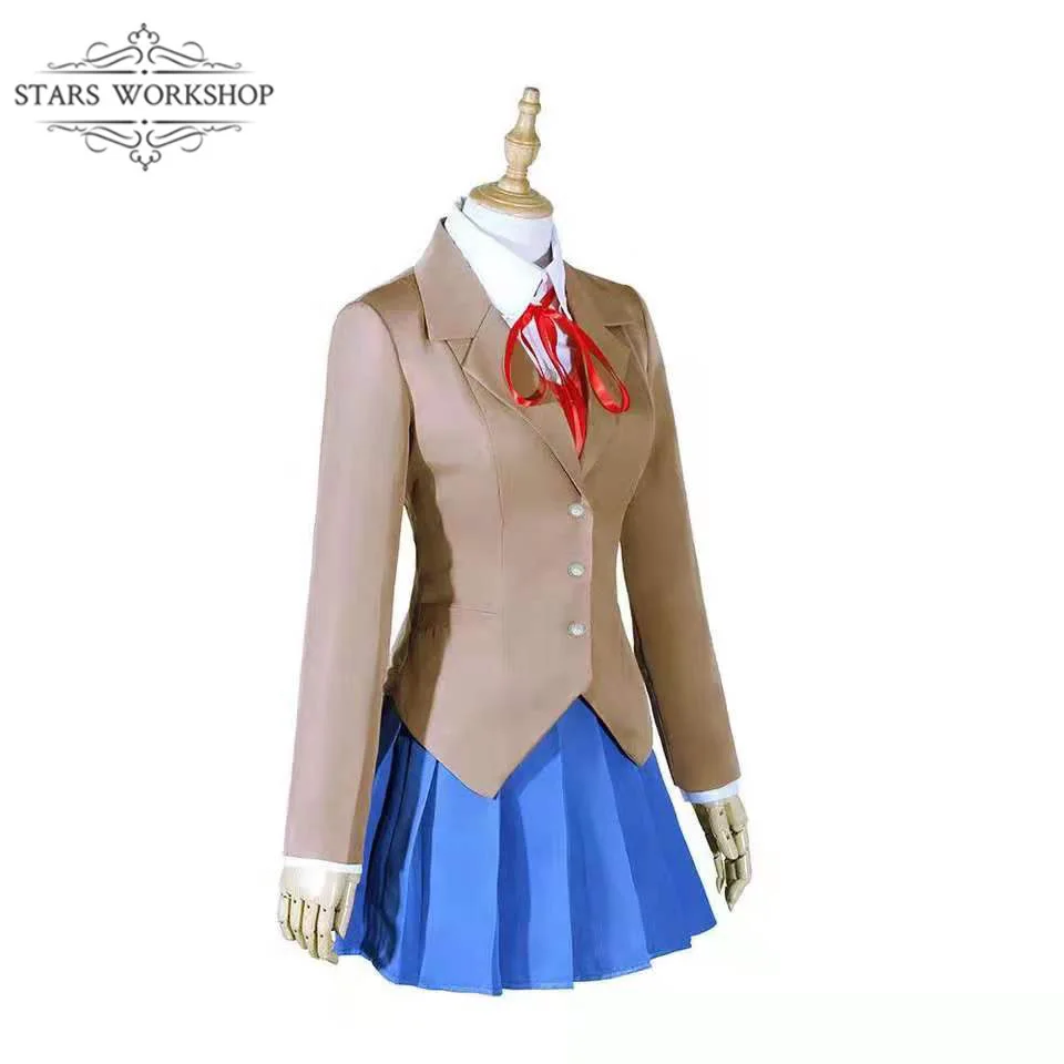 Costume Cosplay Monika du Club de littérature Doki Doki, uniforme scolaire Sayori Yuri Natsuki pour Halloween et carnaval