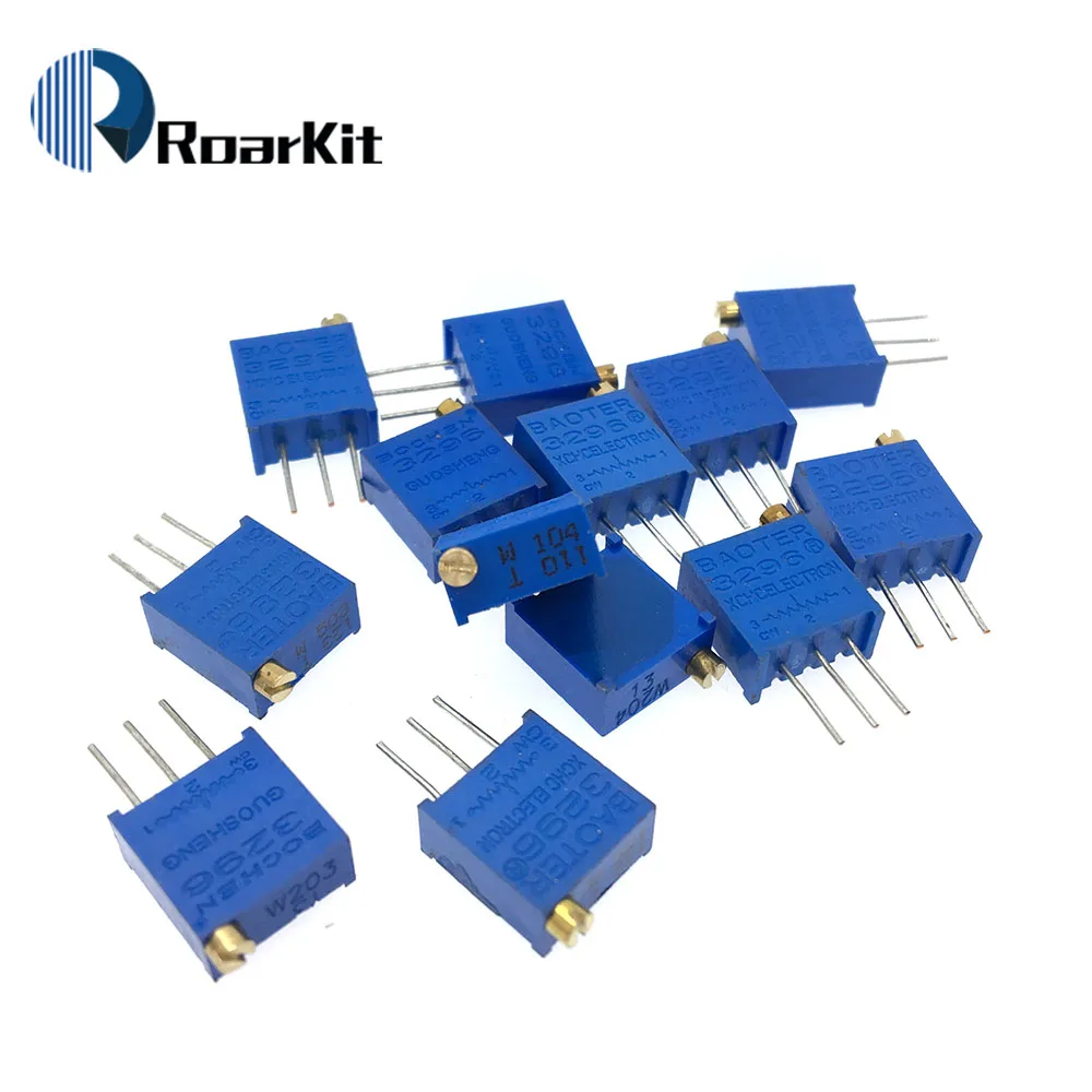 13Pcs/Lot 3296W Multiturn Trimmer Potentiometer Kit High Precision 3296 Variable Resistor kit 100R-1M ecah 1pcs=13PCS