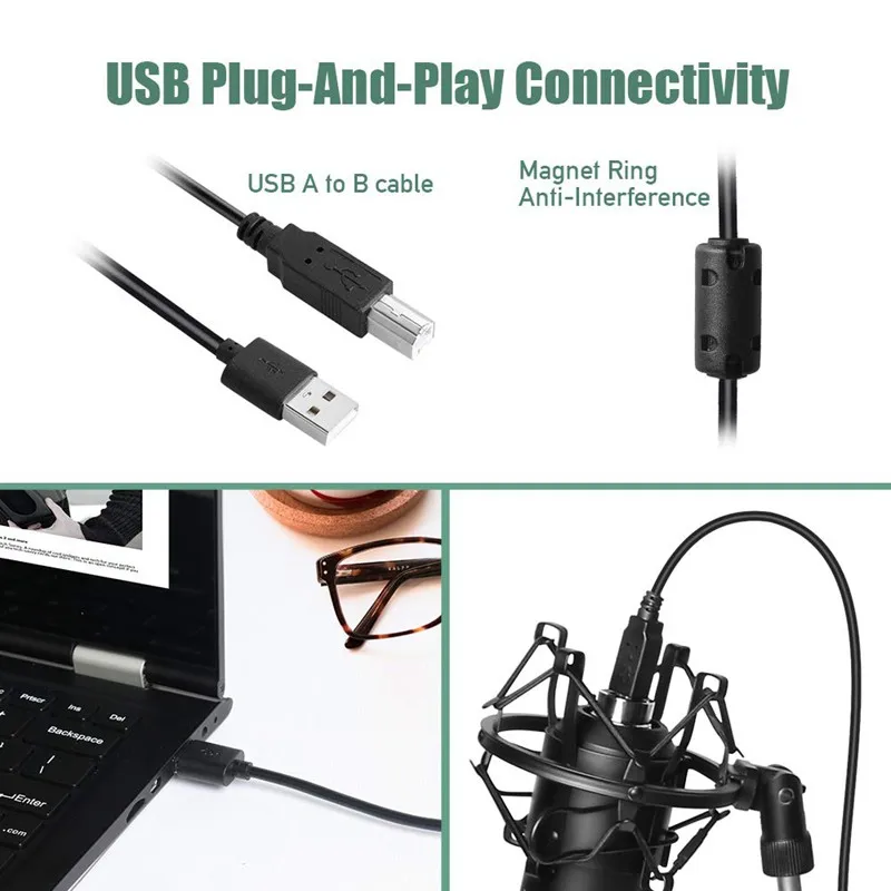 Sunshine xiaomi Usb Streaming Podcast Pc microfono Kit microfono a condensatore cardioide
