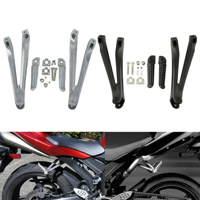 Motorcycle Rear Passenger Footrest Foot Pegs Bracket Pedal Set For Yamaha YZF R1 YZFR1 2004-2008