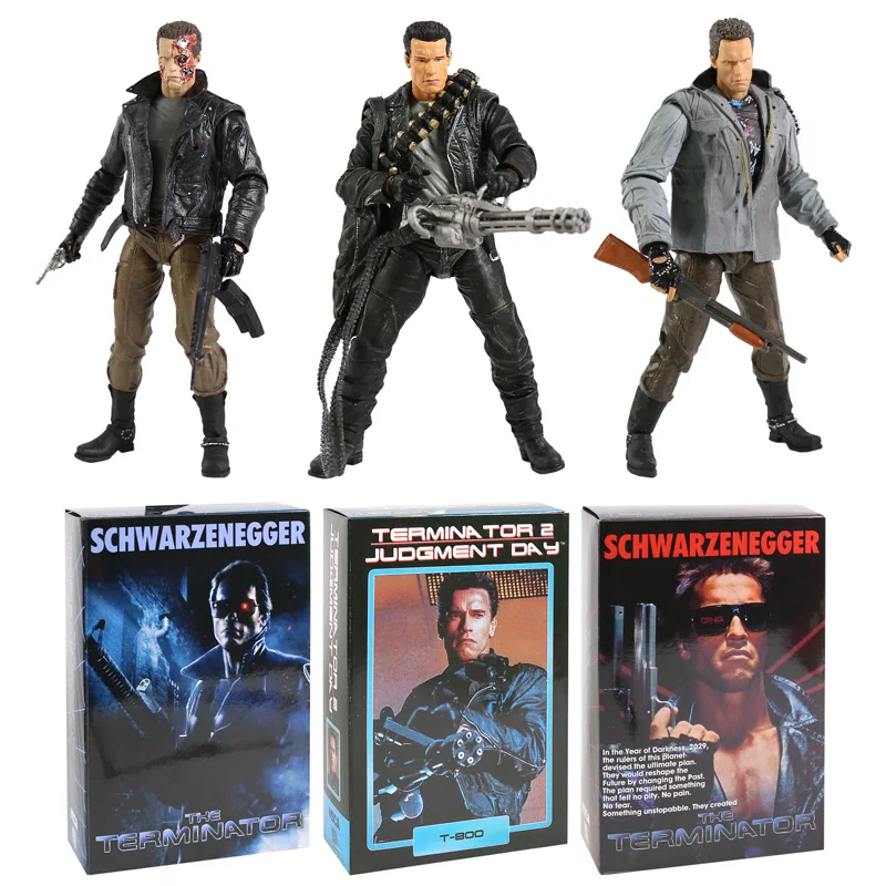 NECA Terminator T-800 Arnold Schwarzenegger Tech Noir / Police Station Assault PVC Action Figure Collectible Model Toy