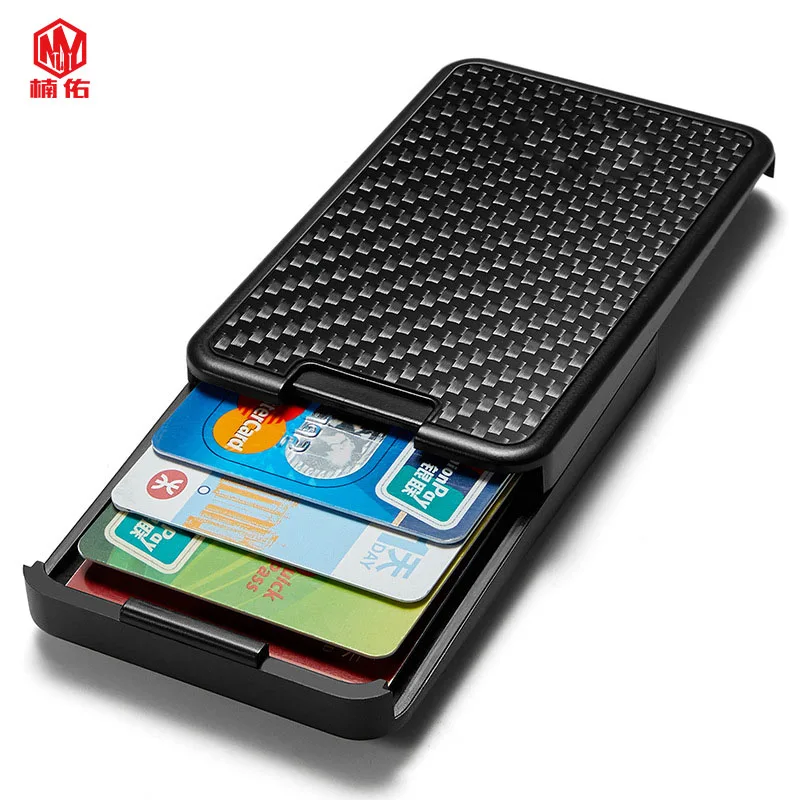 1PC Mini Portable Credit Card Bank Card Storage Bag Package Wallet Carbon Fiber Card Holder RFID Protect Privacy Information