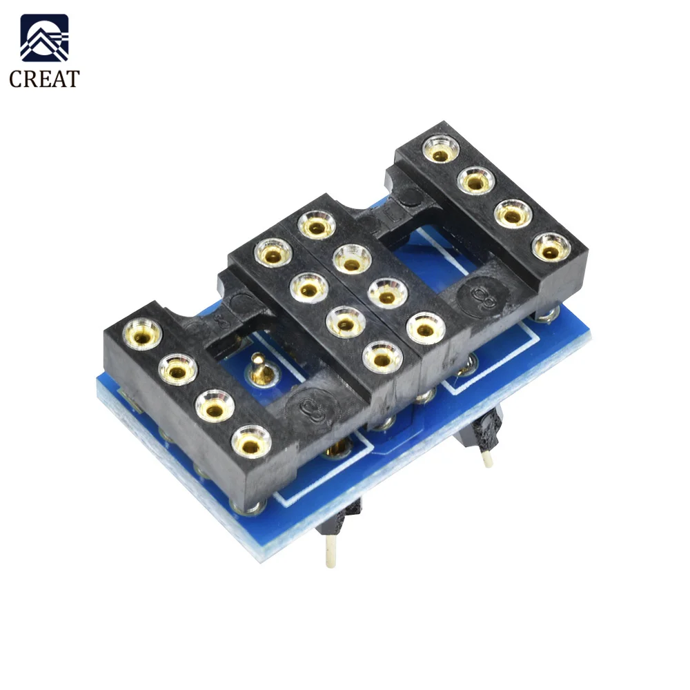 Dual DIP8 to DIP8 Converter Adapter Mono Module PCB+Pin+Socket  for Amplifier IC NE5532 OPA2132 OPA627 TL072 P07