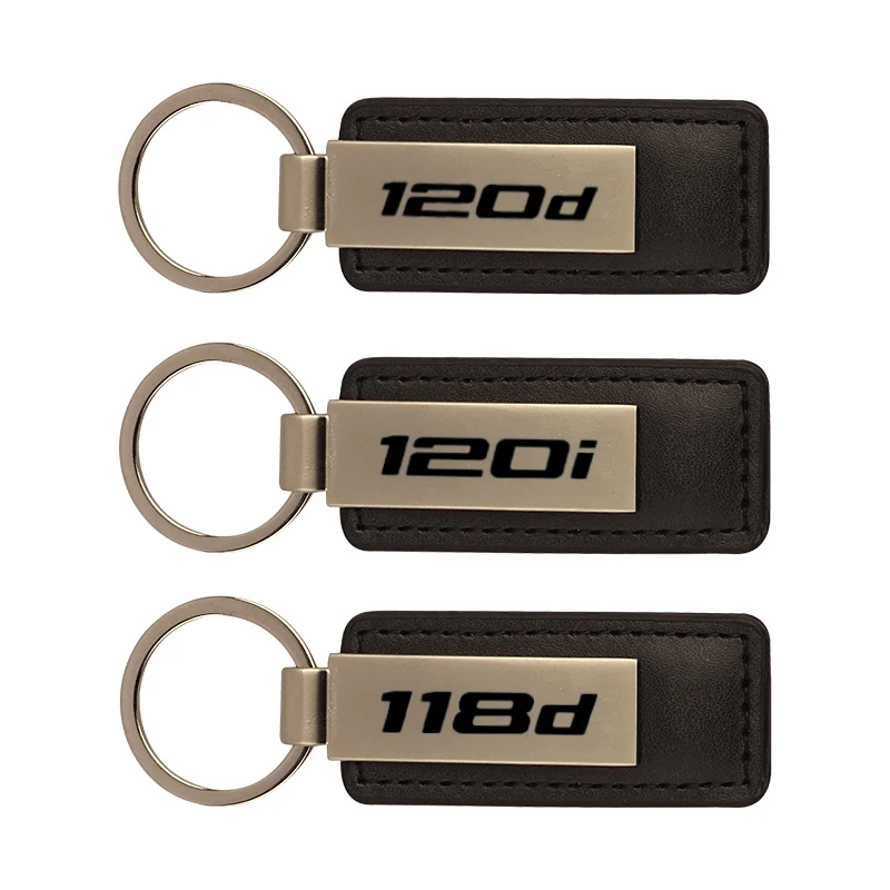 New leather metal car key chain keychain car key ring for BMW 1 series E81 E82 E84 E87 E88 F20 F21 118i 120d car Accessories