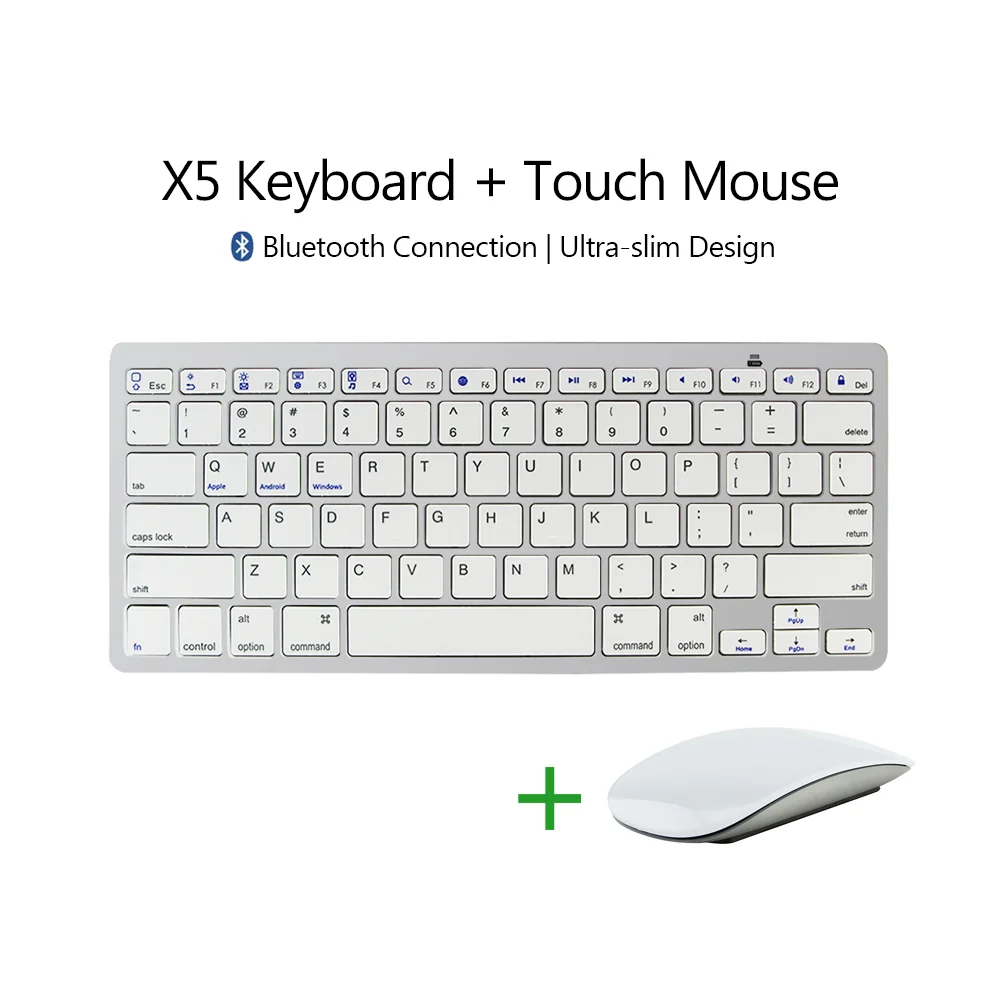 X5 Bluetooth Wireless Keyboard with Touch Mouse Ultra-slim Mini Portable 78 Keys Keyboards Combo for PC Desktop iMac Office Use