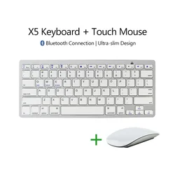 X5 Bluetooth Wireless Keyboard with Touch Mouse Ultra-slim Mini Portable 78 Keys Keyboards Combo for PC Desktop iMac Office Use