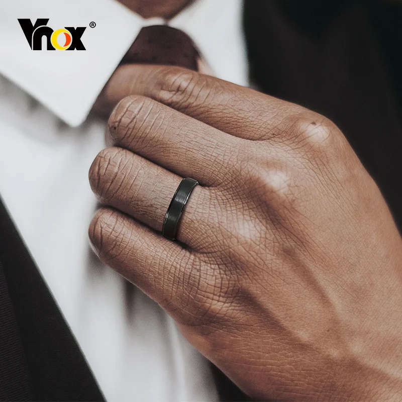 Vnox 5mm Tungsten Wedding Band for Men Women, Black Anti Scratch Carbide Tungsten Ring, Classic Simple Gentle Ring Jewelry