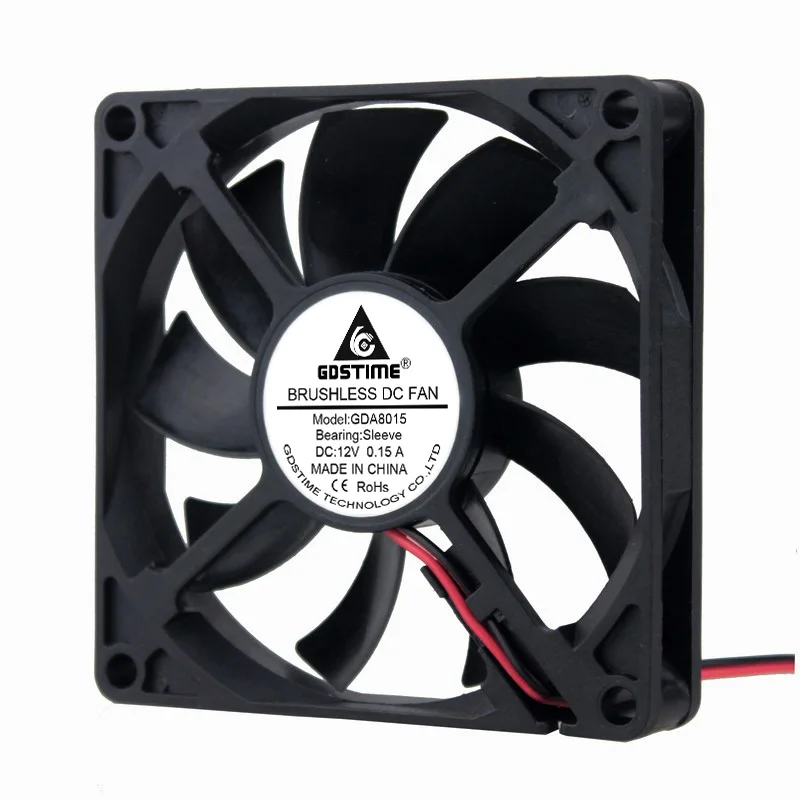 1Pcs Gdstime DC 12V Fan 80mm 80x80x15mm Brushless Axial PC Case Cooler Fan 80mmx15mm 8cm Computer Cooling Fan