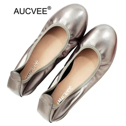 Hot Selling Women Genuine Leather Flats Comfortable Soft Slip-on Women's Ballet Flats Big Size 34-43 Ladies Leather Ballerinas