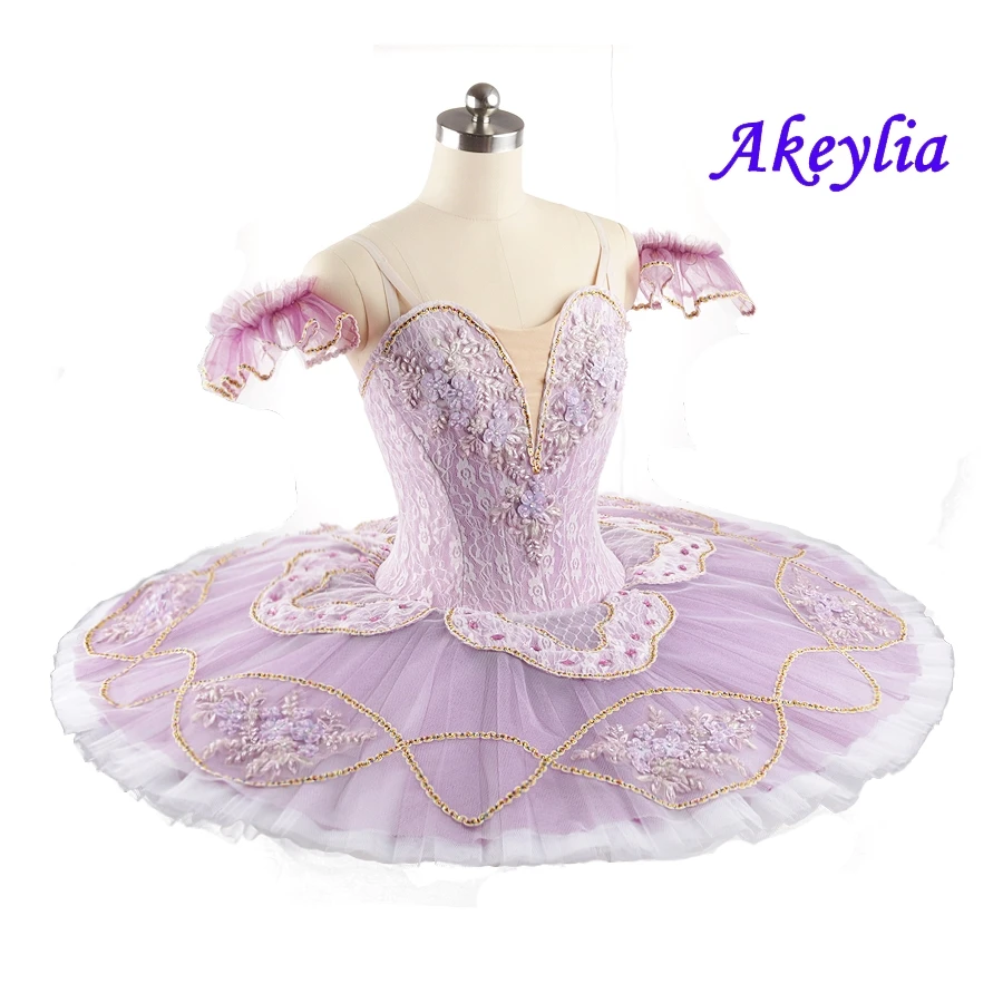 Girls Lilac fairy Doll Ballet Tutu professional red competition Stage Costumes dress female Ballet Pancake Tutu purple for Adult