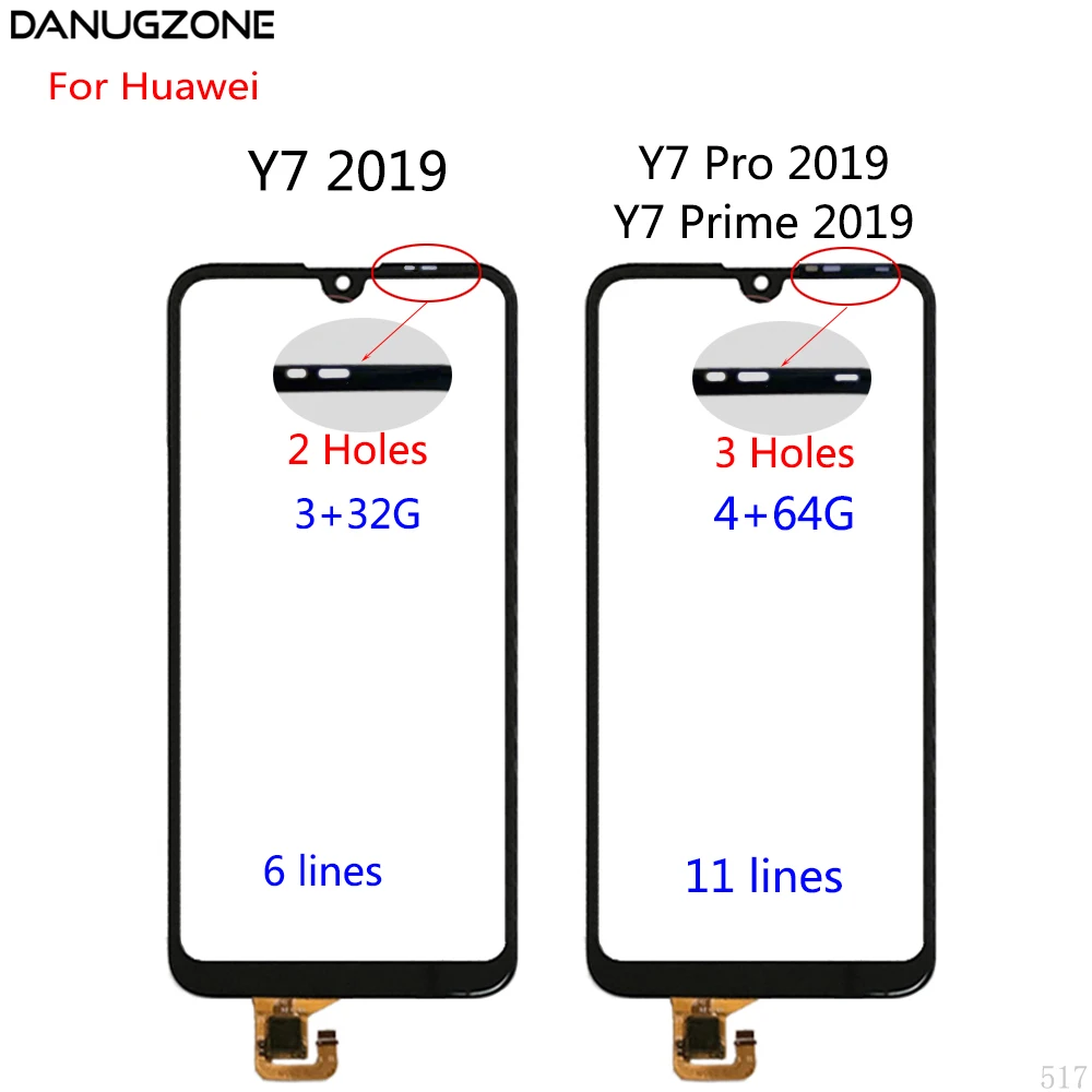 Touch Screen For Huawei Y7 2019 Touchscreen LCD Display Glass Digitizer Y7 Pro 2019 Prime