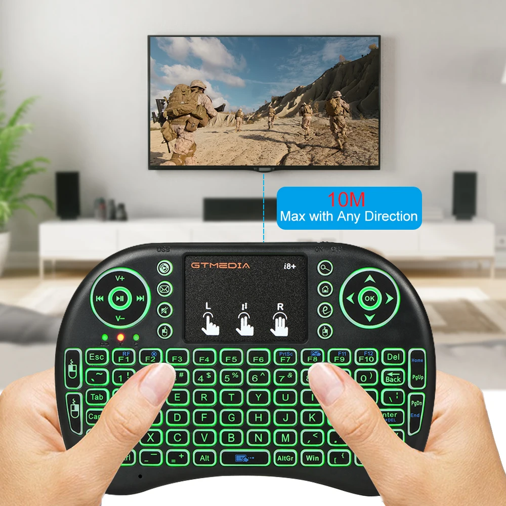 GTMEDIA i8 Wireless Keyboard Spanish version with 3 colors Air Mouse Touchpad Remote Control For Android TV BOX G5 MI X88 H96