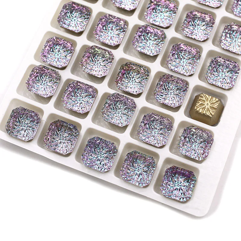 Nail Decoration High Quality Glass Pointback Stones Square Octagon Crystal Loose Rhinestones For Nail Art/Earrings/Necklaces