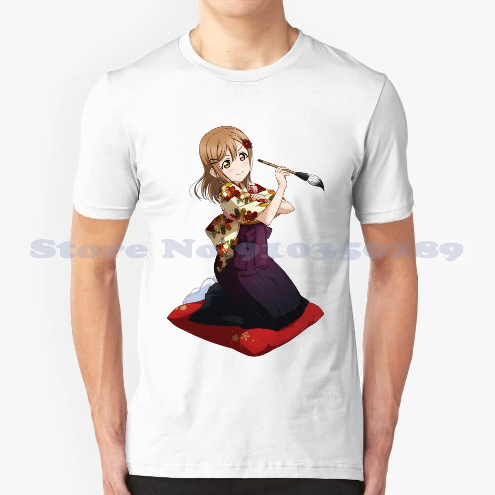 Hanamaru'S 100% Cotton T-Shirt Love Live Sunshine School Idol Festival Aqours Hanamaru Kunikida Kawaii Anime Caligraphy