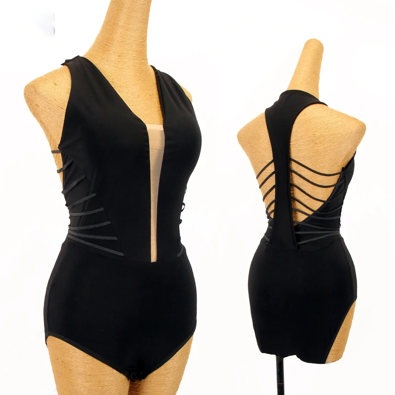 Latin Dance Body Suit Top Practice Onesies Profession Custom Modern Dancewear Adult Child Performance Clothing